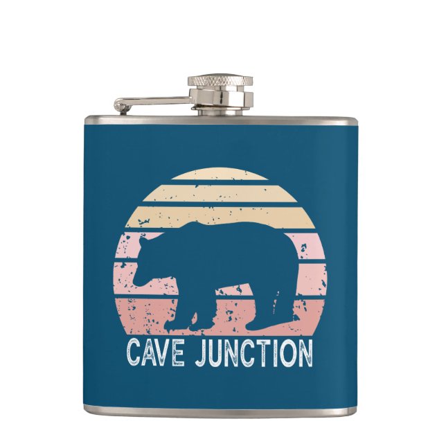 Flasques Cave Junction Oregon Retro Bear (Devant)