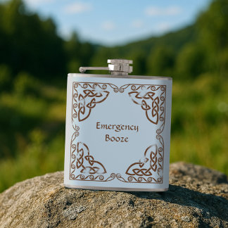 Flasques Celtic Knot Tribal Design Version Brown Patinée