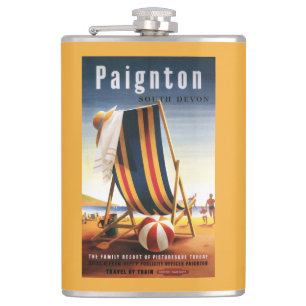 Flasques Chaise de plage de chemins de fer et affiche