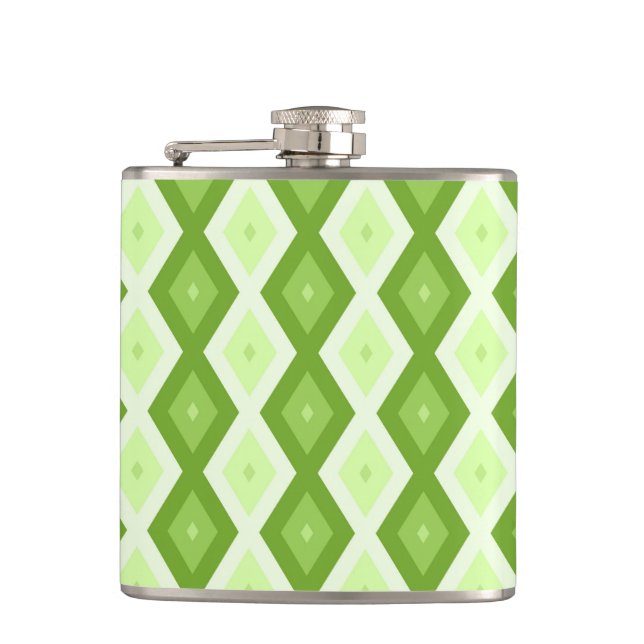 Flasques Chartreuse green diamond pattern (Devant)