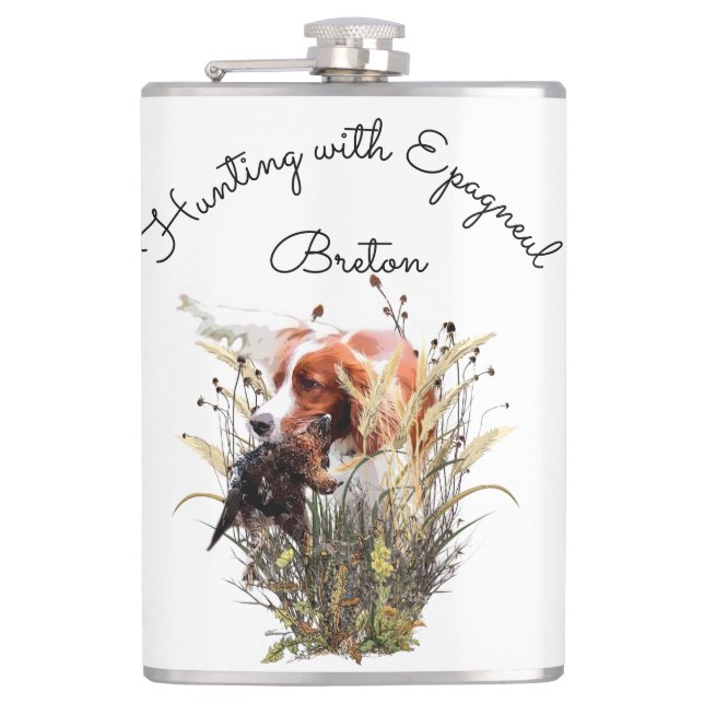 Flasques Chasse avec Epagneul Breton (Devant)