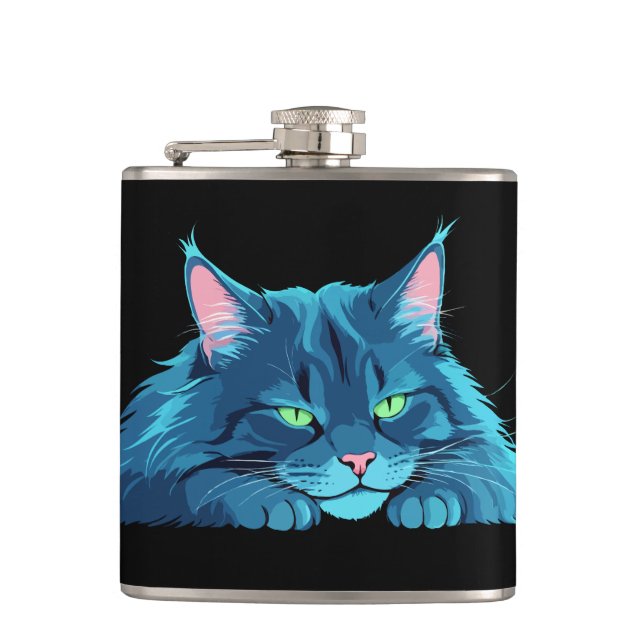 Flasques Chat Adorable Mignonne Animal Dormir Relaxant Calm (Devant)