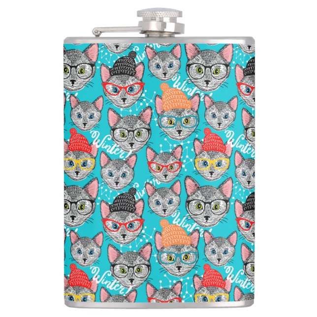 Flasques Chat dans le casquette (Devant)