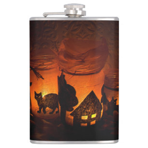 Flasques Chat noir d'Halloween