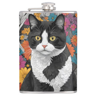Flasques Chaton parmi les fleurs