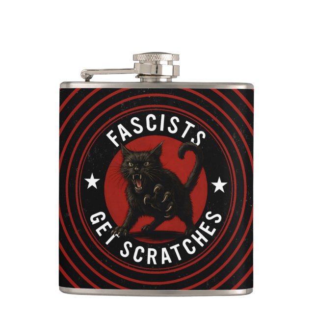Flasques Chats contre les fascistes (Devant)