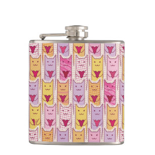 Flasques Chats mignons avec les coeurs affectueux
