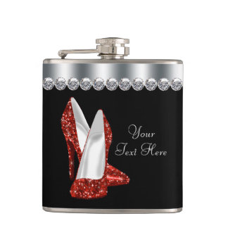 Flasques Chaussures à talons hauts en paillettes rouges