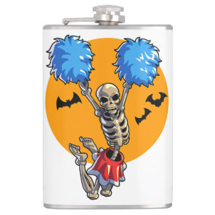 Flasques Cheerled Skeleton Halloween Cheer Maman Filles Wo