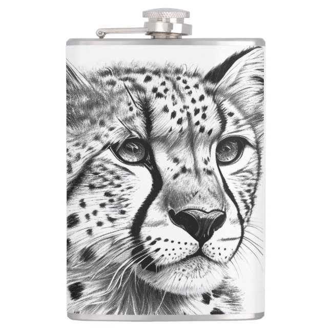 Flasques Cheetah Animal Wild Nature Illustration Line Epic (Devant)