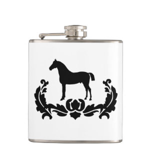 Flasques Cheval noir et blanc Damas