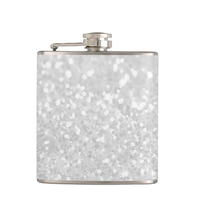 Flasques Chic élégant glamour Faux Paillettes Blanches (Devant)