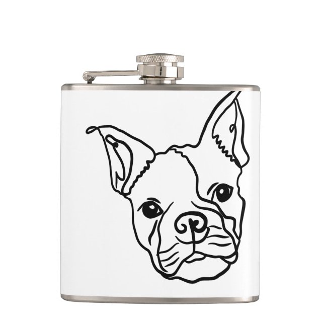 Flasques Chic French Bulldog Line Art : Modifier votre text (Devant)