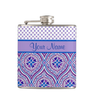 Flasques Chic Hip Flask to Personalize : Mauve, Bleu