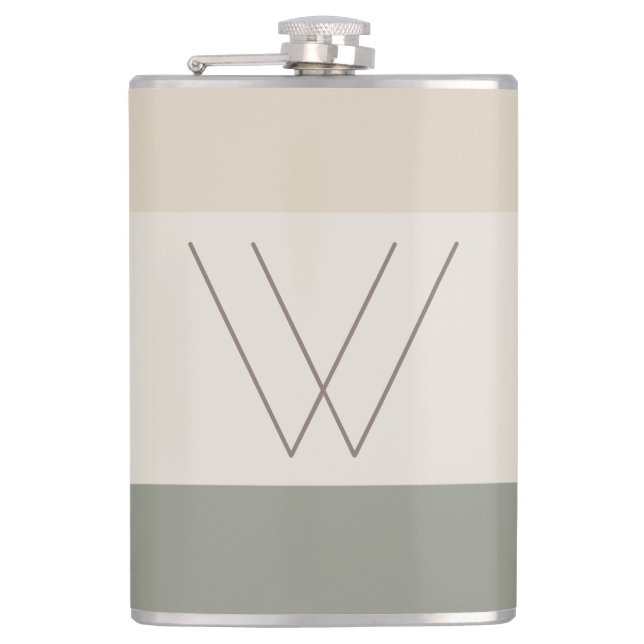 Flasques Chic Initiale Monogrammée Personnalisée Moderne (Devant)