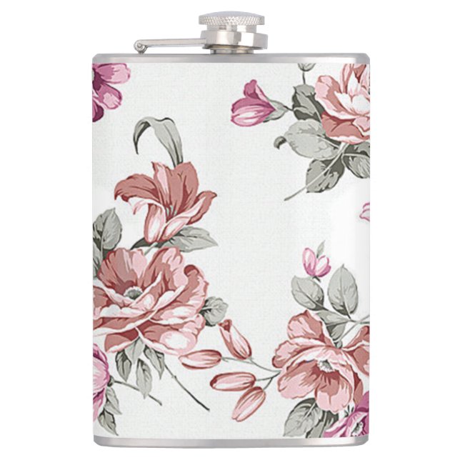 Flasques Chic Rétro Fleurs Féminines Éculées (Devant)