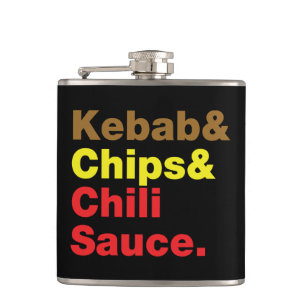 Flasques Chiche-kebab et frites et sauce à piment