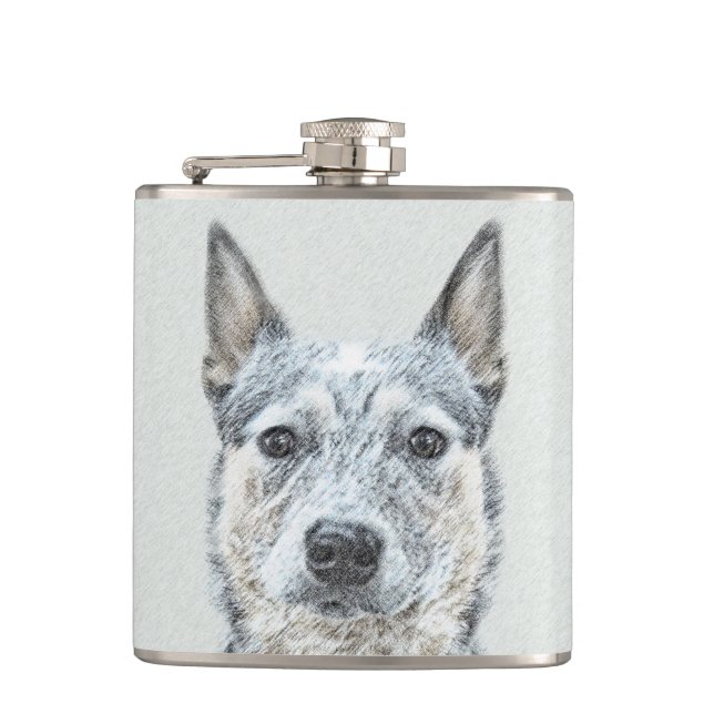Flasques Chien Bouvier Australien - Art de Chien Original M (Devant)