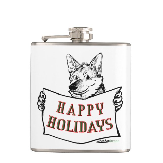 Flasques Chien de Noël : Joyeuses fêtes ! (Devant)