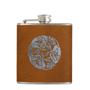 Flasques Chien en cuir de Celtic de fer