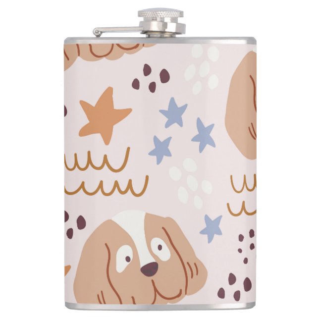 Flasques Chiens mignons, étoiles, lignes : vintage sans sou (Devant)