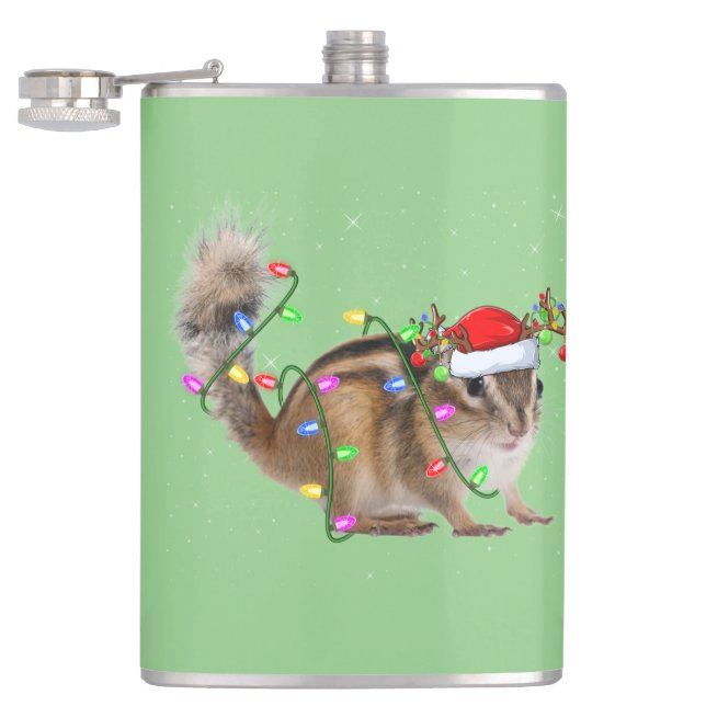 Flasques Chipmunk Lover Xmas Éclairage Père Noël Chipmunk X (Ouvert)