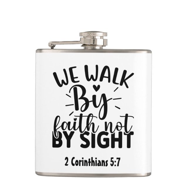 Flasques Christian "We Walk by Faith" Verse Hip Flask (Devant)
