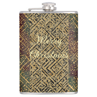 Flasques Christmas, Luxury Pattern, Red Gold Green Black