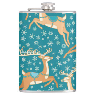 Flasques Christmas Reindeer : Vintage Motif sans couture.