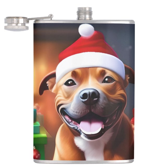 Flasques Christmas Staffordshire Bull Terrier (Ouvert)