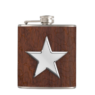 Flasques Chrome Star sur Wet Mahogany Imprimer