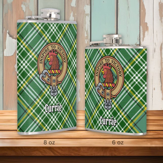 Flasques Cimier de coq Clan Currie sur Tartan (Créateur téléchargé)