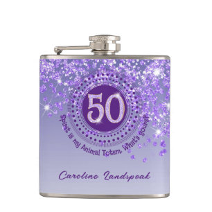 Flasques Cinquante et pourpre Parties scintillant et devis