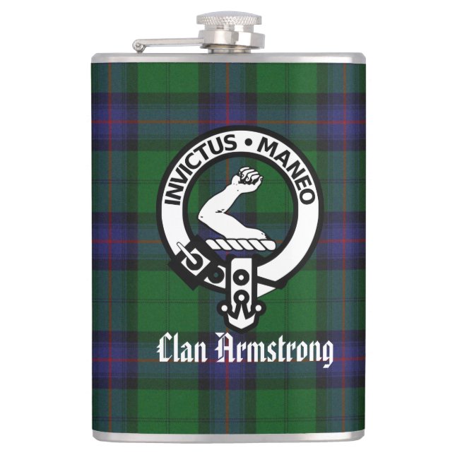 Flasques Clan Armstrong Crest Badge et Tartan (Devant)