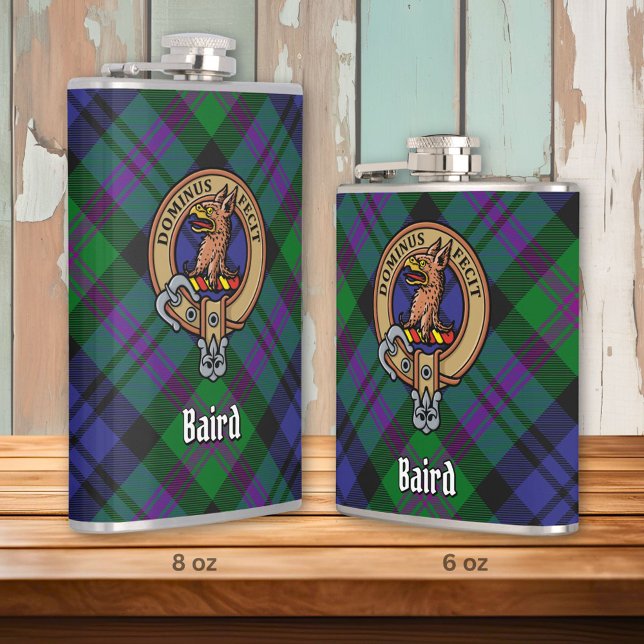 Flasques Clan Baird Crest sur Tartan (Créateur téléchargé)