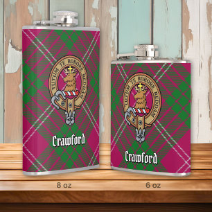 Flasques Clan Crawford Crest sur Tartan