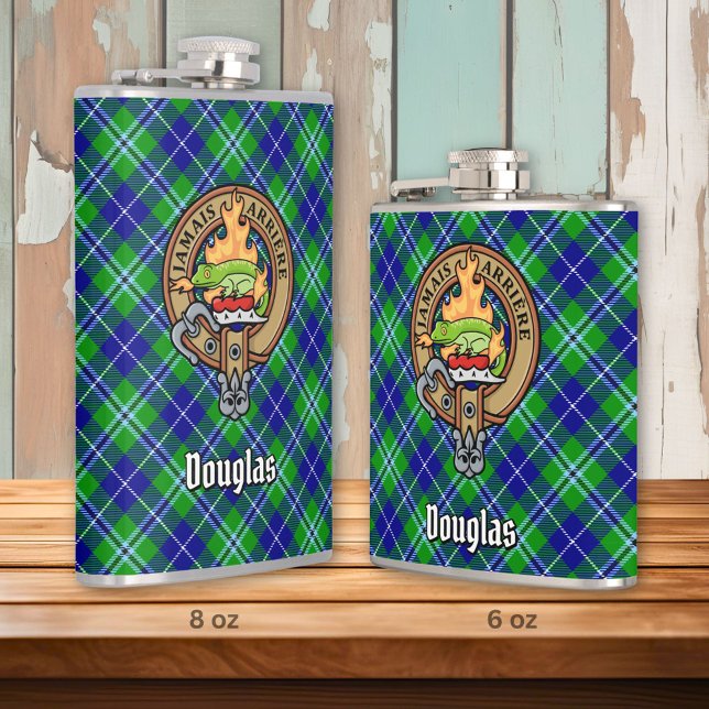 Flasques Clan Douglas Crest sur Tartan (Créateur téléchargé)