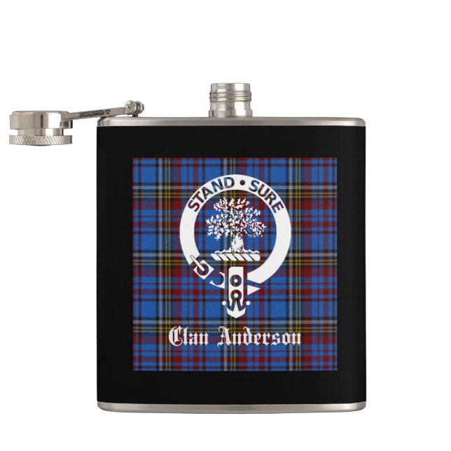 Flasques Clan écossais Anderson Crest & Tartan (Ouvert)