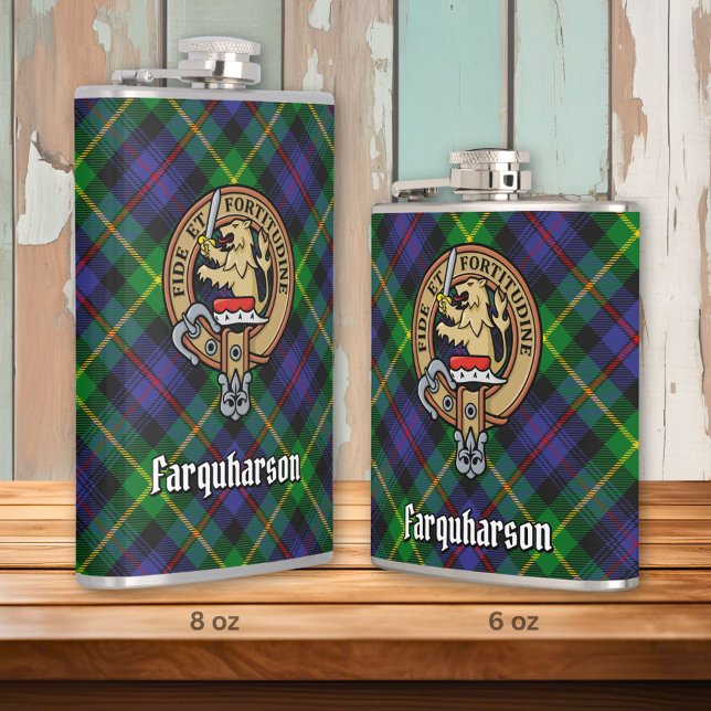 Flasques Clan Farquharson Crest sur Tartan (Créateur téléchargé)