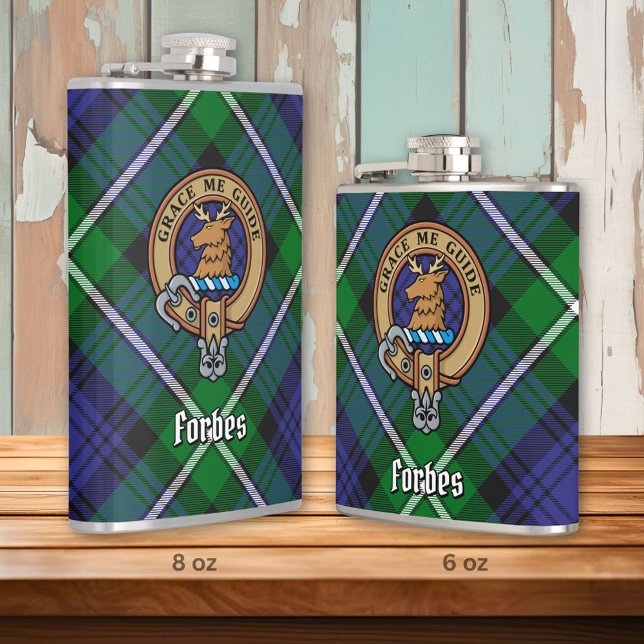 Flasques Clan Forbes Crest sur Tartan (Créateur téléchargé)