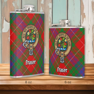 Flasques Clan Fraser Crest sur Tartan
