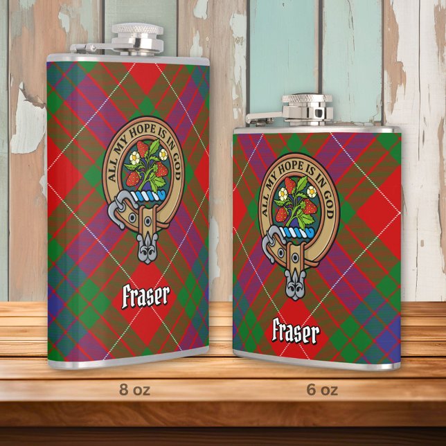 Flasques Clan Fraser Crest sur Tartan (Créateur téléchargé)