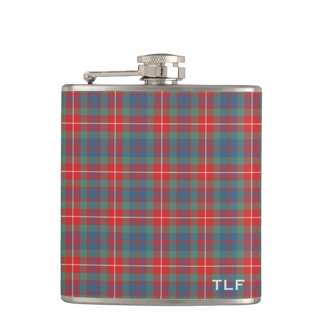 Flasques Clan Fraser de Lovat Ancient Tartan Monogramme (Devant)