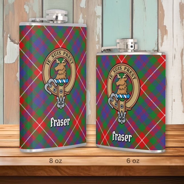 Flasques Clan Fraser de Lovat Crest sur Tartan (Créateur téléchargé)