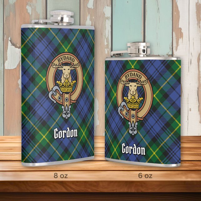Flasques Clan Gordon Crest sur Tartan (Créateur téléchargé)