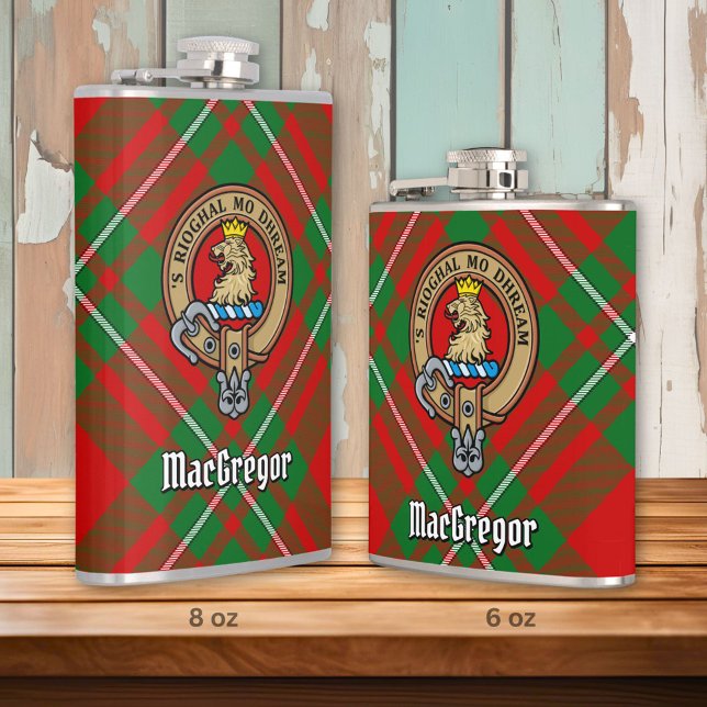 Flasques Clan Gregor Crest sur Tartan (Créateur téléchargé)