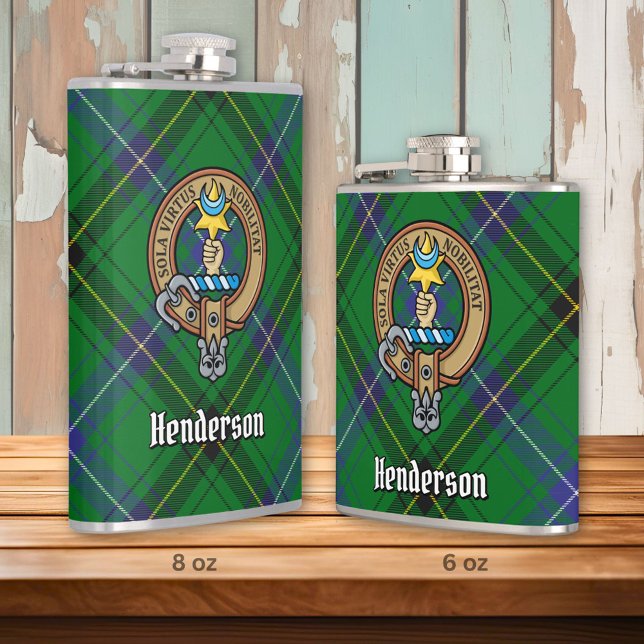 Flasques Clan Henderson Crest sur Tartan (Créateur téléchargé)