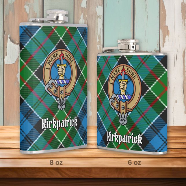 Flasques Clan Kirkpatrick Crest sur Tartan (Créateur téléchargé)