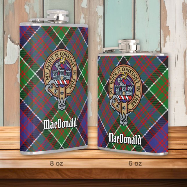 Flasques Clan MacDonald de Clanranald Crest sur Tartan (Créateur téléchargé)