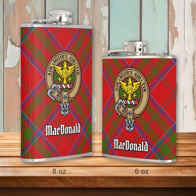 Flasques Clan MacDonald de Keppoch Crest sur Tartan (Créateur téléchargé)